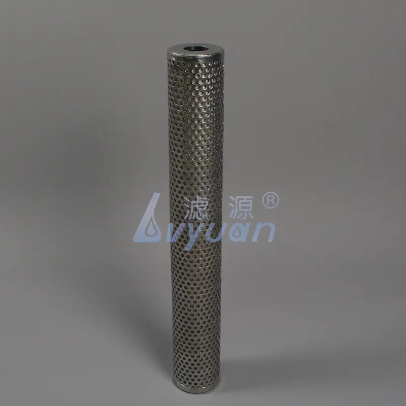 High purity SUS304 316L 50 100 microns stainless steel sinter cylinder filter for SS water cartridge filter type housing