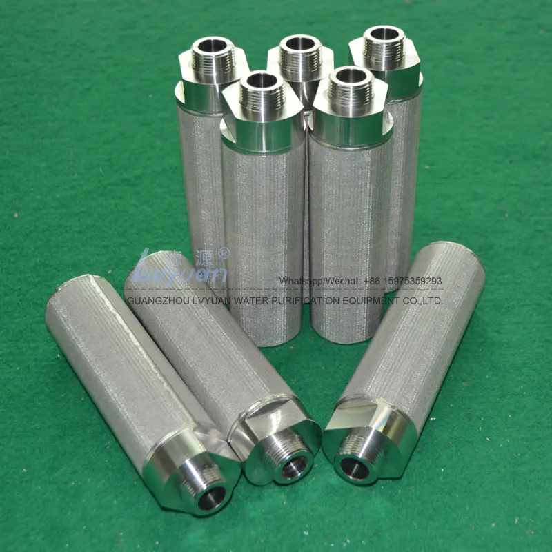 Standard & slim SUS304 316L SS powder media filter 10 20 30 40 50 microns sintered stainless steel filter for water treatment