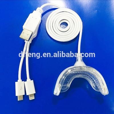 Fashionable portable teeth bleaching led light used with mobile phones forhome teeth whitening