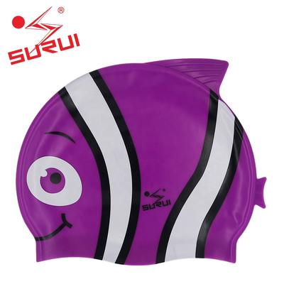 promotional Cartoonfunny Silicone KidsClownfish Swimming Caps with Your Logo