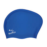 High quality lady large silicone swim cap long hair dreadlock swimming cap