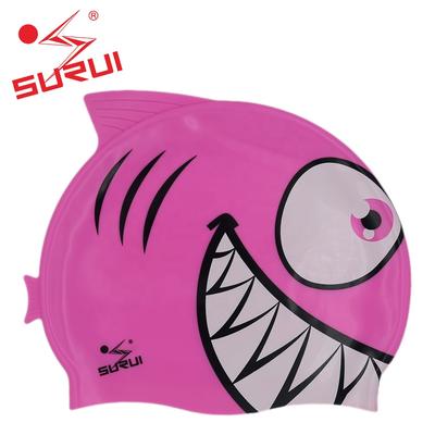 funny Silicone Kidsbig mouth fishshape Swimming Cap with yourlogo