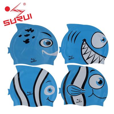 funny cartooncustom printed Kids fish Swimming Cap