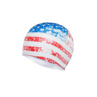 Wholesale Water Sports Waterproof Silicone America Flag Custom Swimming Cap