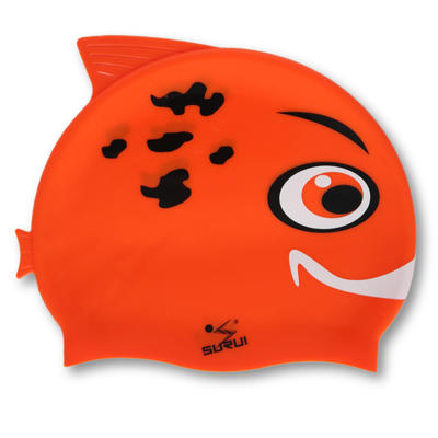 Custom Printed Logo Colorful Cartoon Kids Silicone Swim Cap