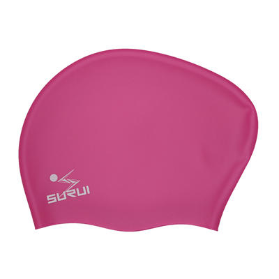 trendy multi colors protection long hair ladies silicone swimming caps