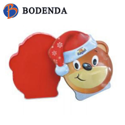 packaging candy round tin,metal box for candy,bear shaped irregular candy tin can