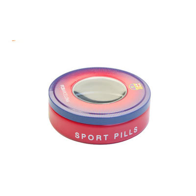 Small round metal gift case watch tin box with transparent plastic PVC window lidfor chocolate mint candy packaging box