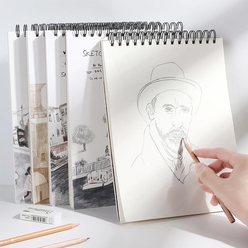 product-Dezheng-A4 Watercolor Pencil Plastic Spiral Coil Wiro Binding Ring Notebook For Drawing-img-1