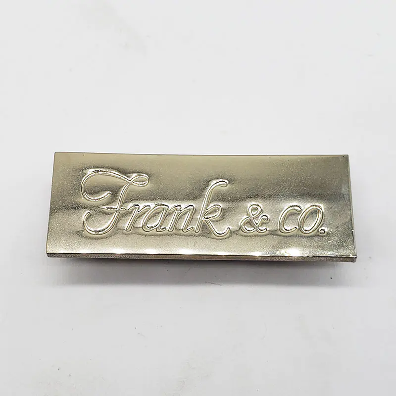 MedalsTech custom factory custom stainless steel silver nameplate with u shape pins