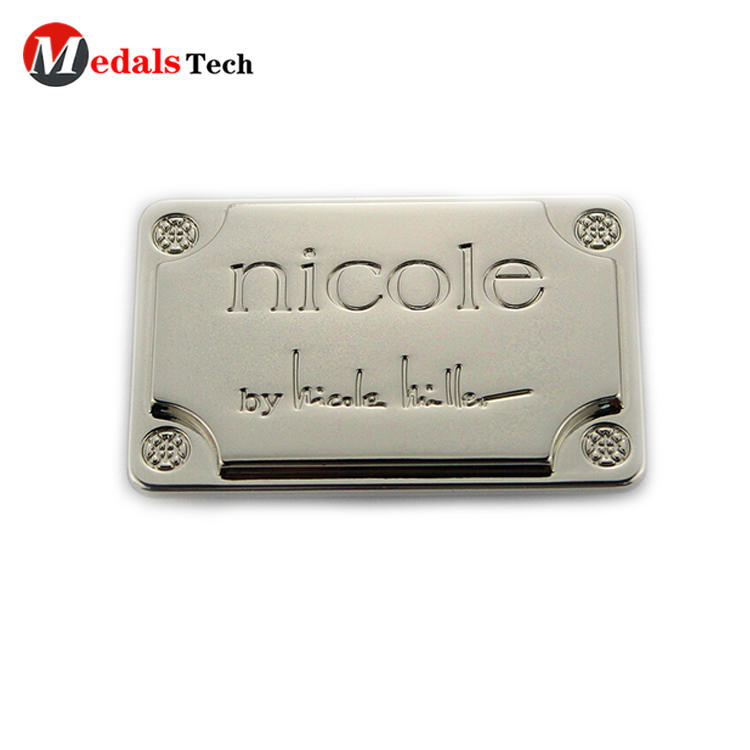 Customized logo silver plating thin sport metal plate