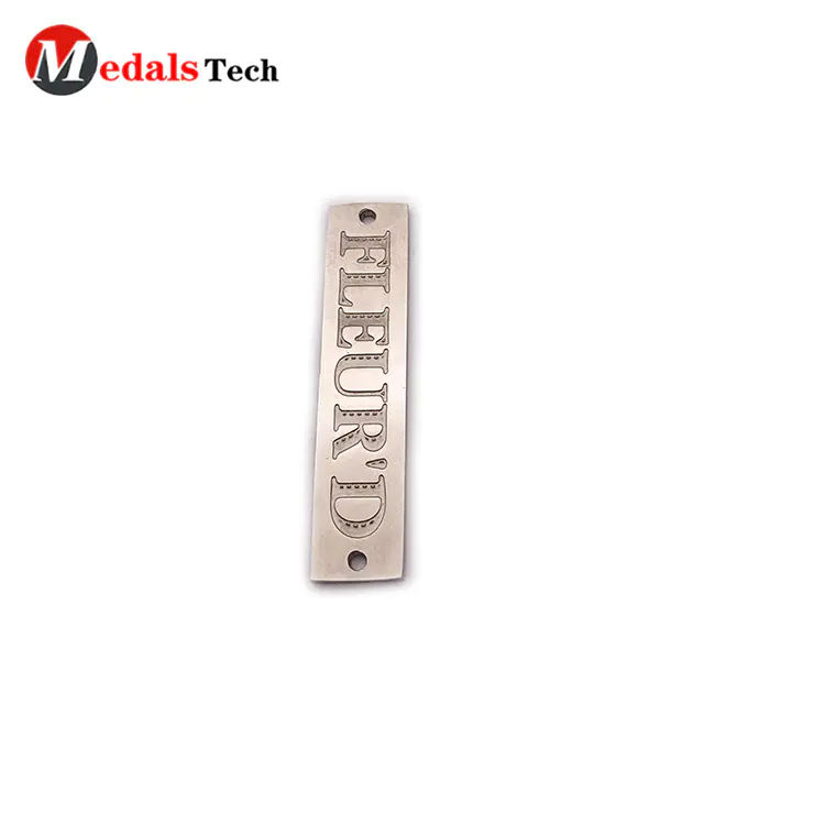 Chinese factory engraved logo mini stainless steelmetal plate for bag