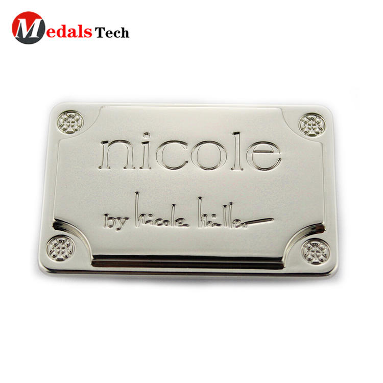 Customized logo silver plating thin sport metal plate