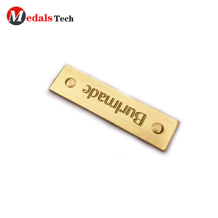 Cheap promotion gold plating thin engraved logo small metal plates