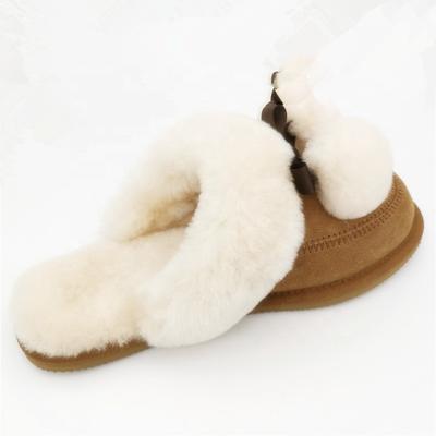 HQS-WS006 latest sheep fur slippers fashion custom premium quality winter genuine double face sheepskin slippers for girls