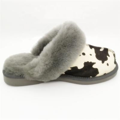 HQS-WS002 Factory wholesale custom high quality winter lamb fur slippers genuine double face sheepskin slippers for woman
