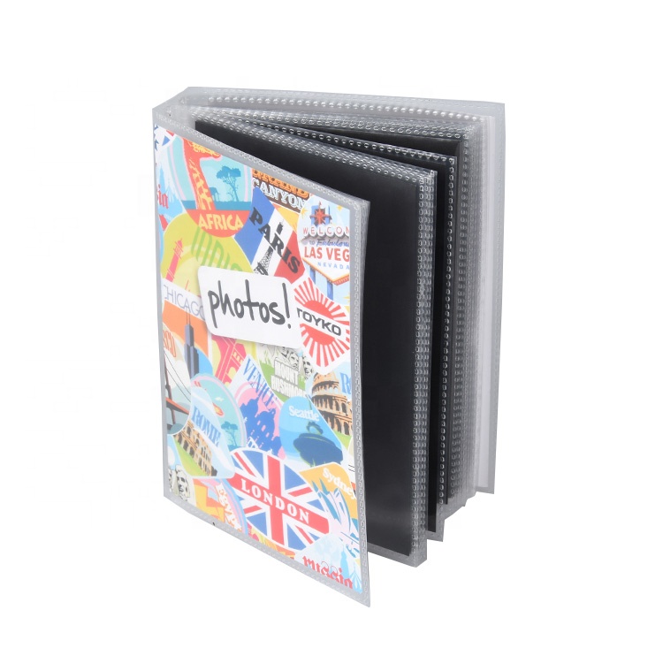 In stock hot sale 4*6inches size plastic cover with transparent inner page photo album