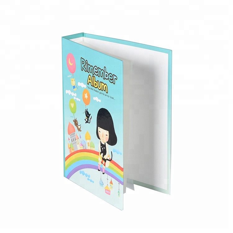 Hardcover Customized Logo cardboard cover photo album with clear pockets