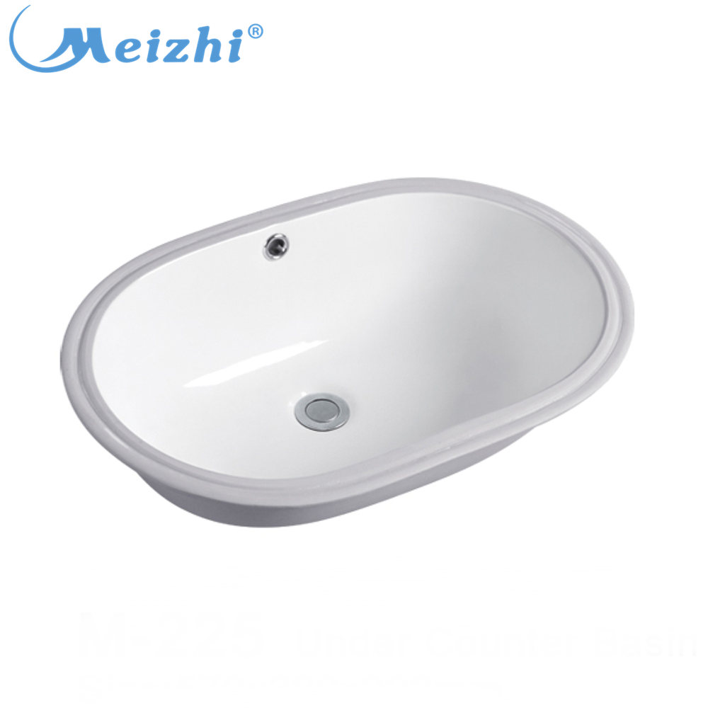 Ceramic size of oval wash basin under counter