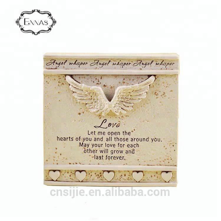 China factory wholesale resin square love plaque decoration