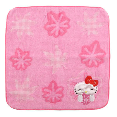 Custom cotton baby jacquard Kitty cat cotton baby hand towel for children