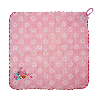 custom logo embroidery soft jacquard cotton baby kids hand towel hanging handkerchief China manufacturer