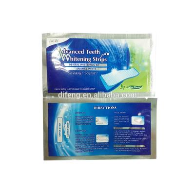 private label 6%HP teeth whitening strips double elastic gel for home use