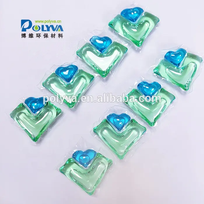 OEM 15g High Quality Fragrance double chamber laundry detergent capsules Liquid Washing Detergent laundry pods Eco-friendly