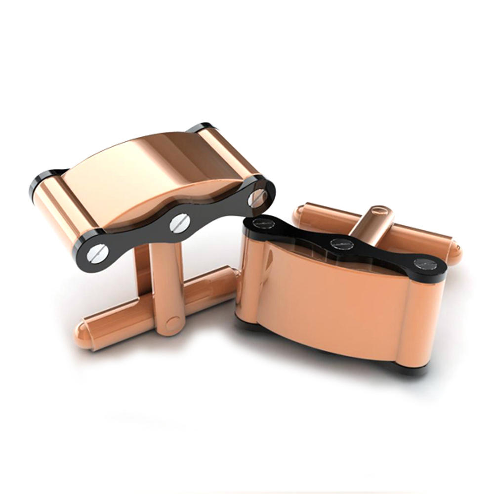 product-Luxurious rectangle black shell metal golden cufflink for men-BEYALY-img-3