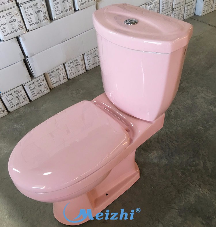 Two-piece washdown pink toilet bowl
