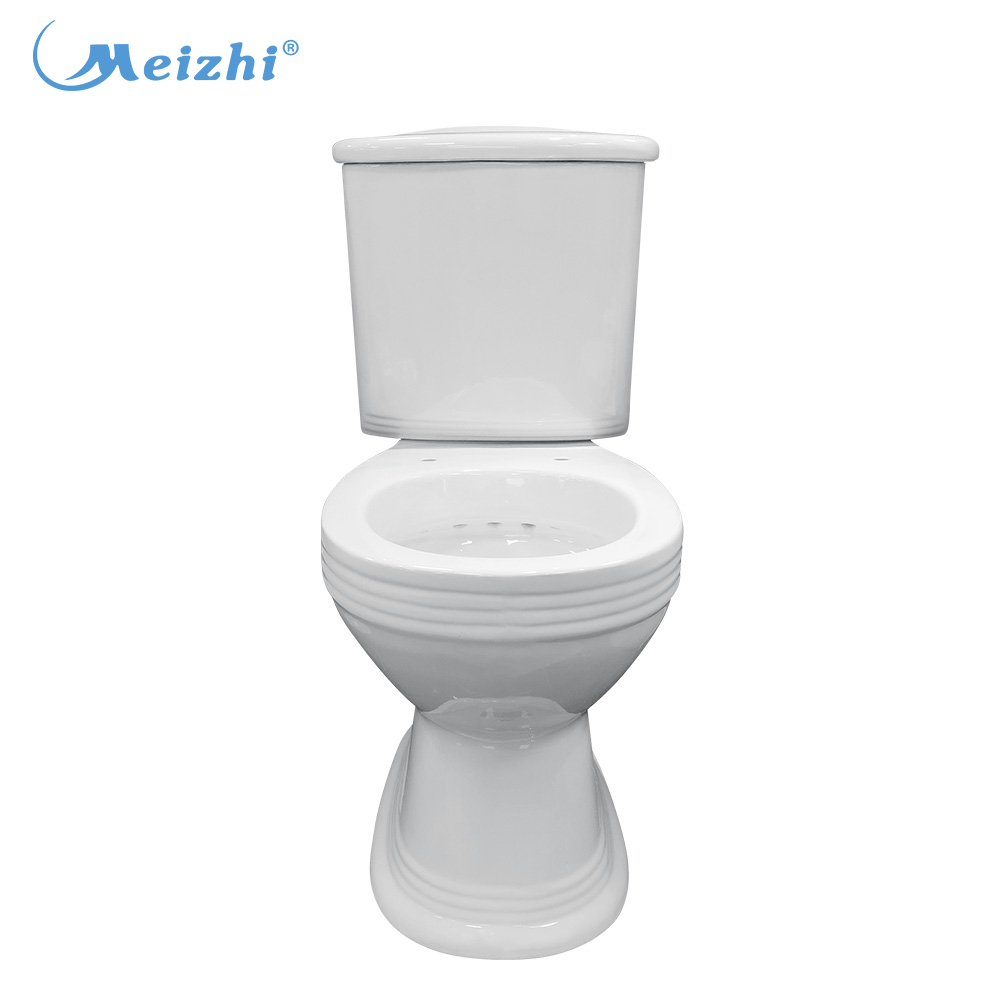 Bathroom ceramic floor mounted two-piece wc toilet sanitary