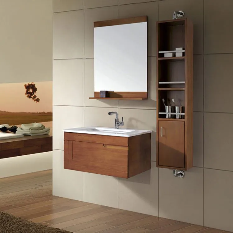 Wall Hung Furniture Design Wooden Mirror Cabinet Bathroom Vanity Units
