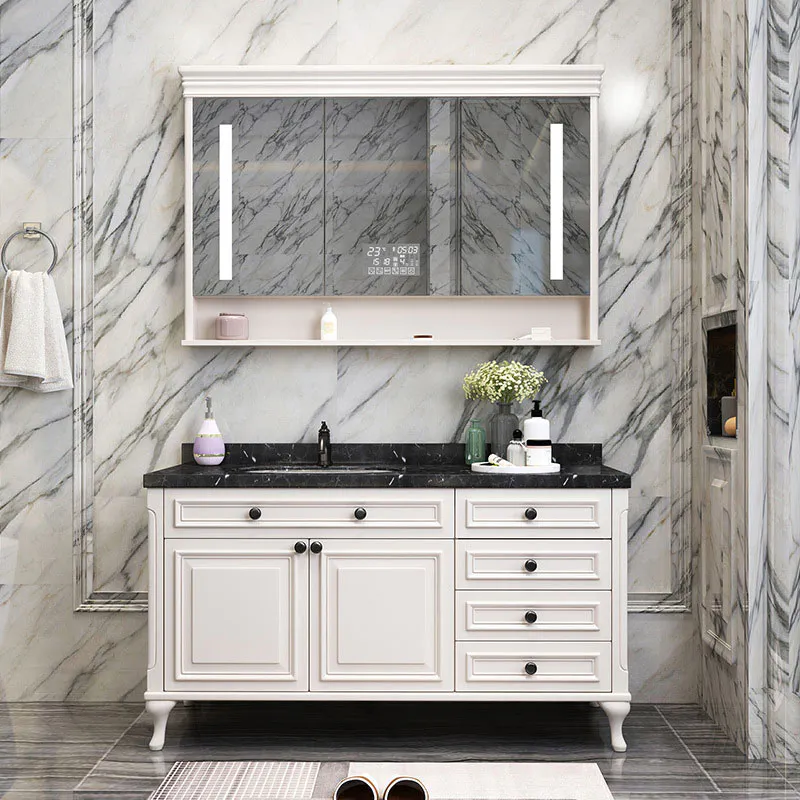 American bathroom vanity floor solid wood bathroom cabinet smart mirror cabinet washbasincombination toilet washstand