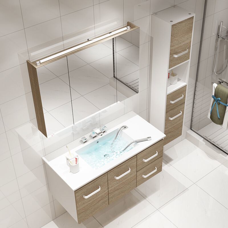 Wall Mounted Bathroom Vanity Cabinet Mdf With Mirror