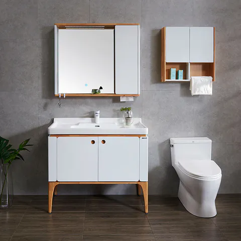 White Style Customized Bathroom Cabinet Floor Bathroom Cabinet Dressing table
