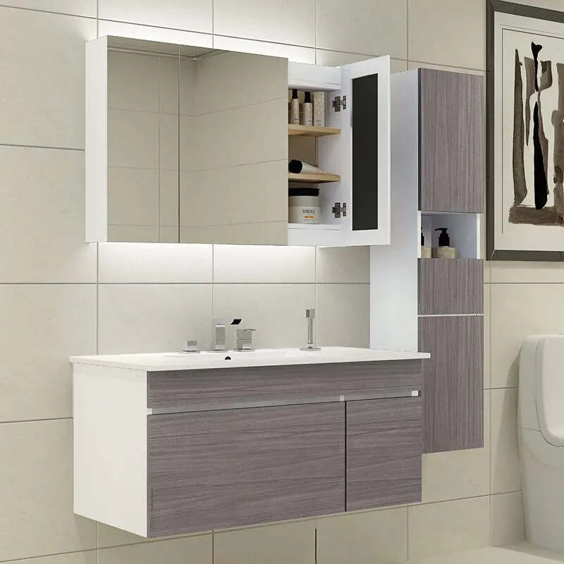 Made In China Custom Color Vanity Mirror Wooden Bathroom Cabinet Modern