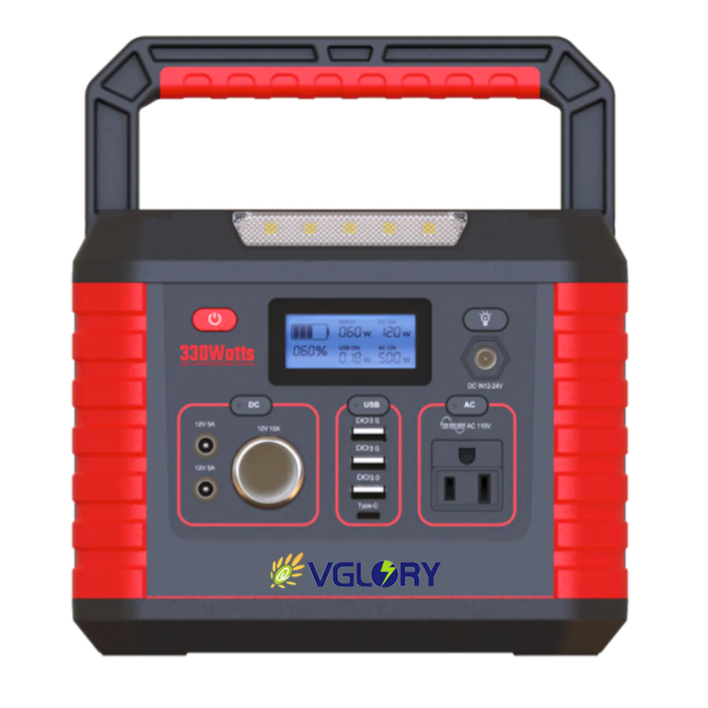 compact and light weight 500w portable 220v energy storage battery power station solar supply