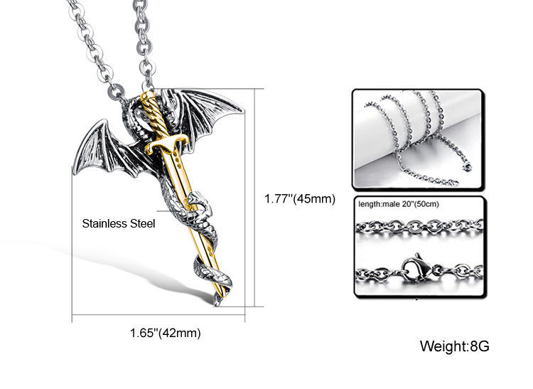 product-BEYALY-Sword Shape Cool Adornment Unisex Fashion Mens Necklace-img-2