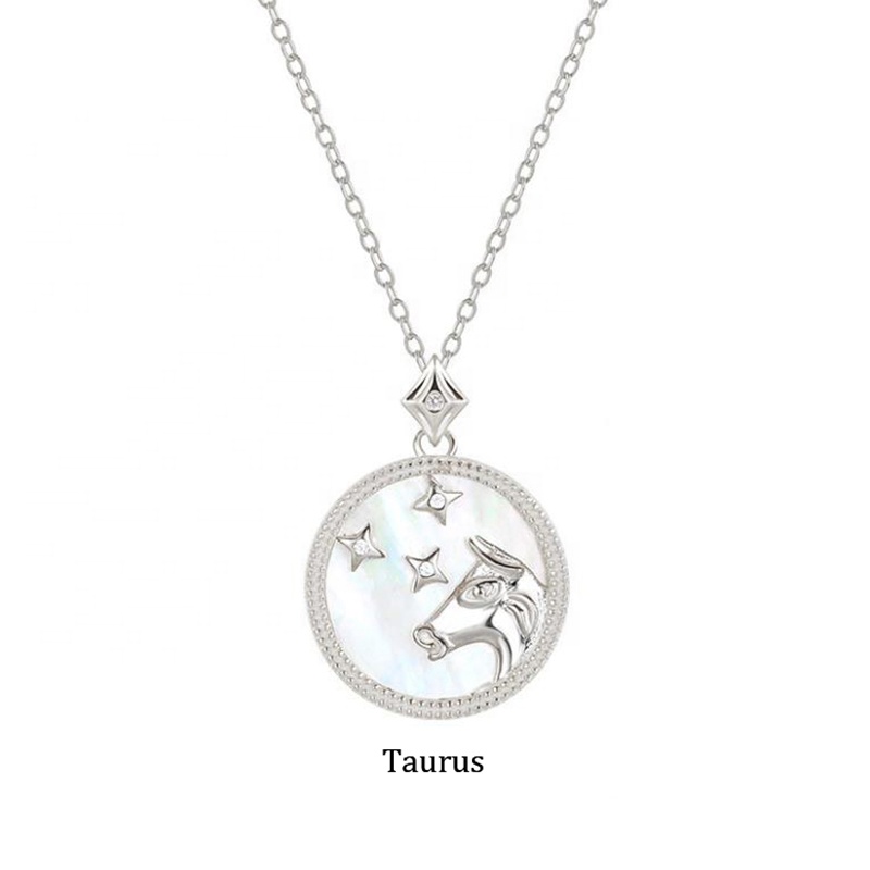 Taurus Birthday Gifts Silver 925 Zodiac Pendant Necklace For Women