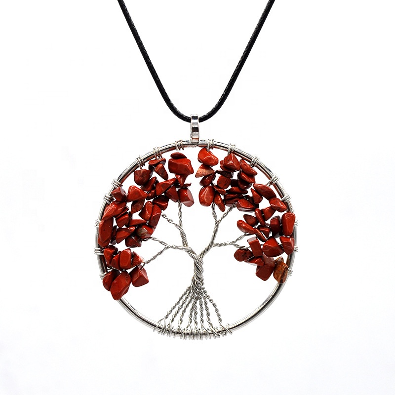 Tree of Life Necklace, Handmade Intertwine Redstone Tree Necklace
