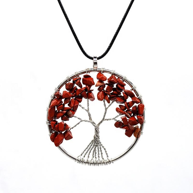 Tree of Life Necklace, Handmade Intertwine Redstone Tree Necklace