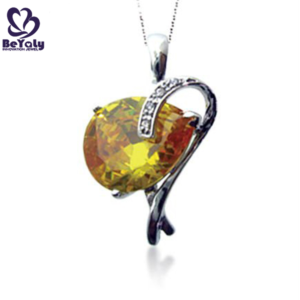 Wholesale girls yellow amber fashion accessory necklace