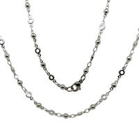 Stainless Steel Colored Round Ball Beads Link Circles Chain Necklace