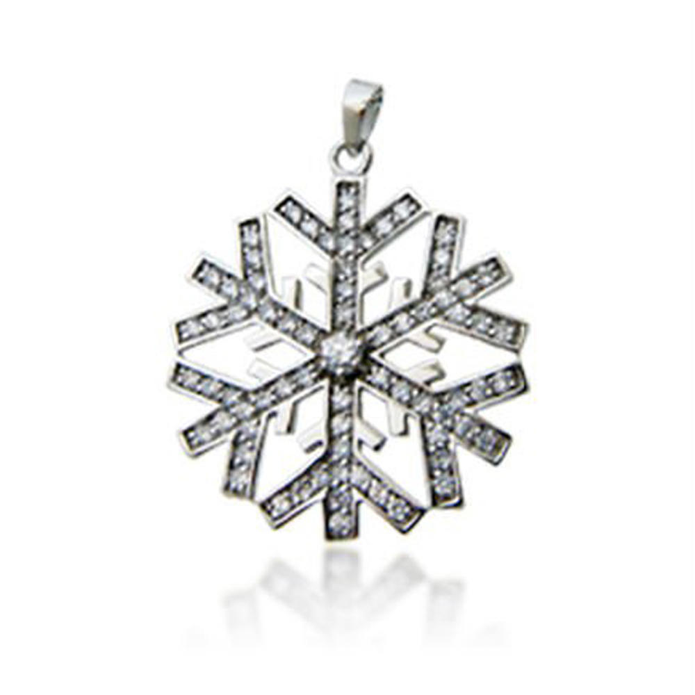 product-BEYALY-Delicate engraved snow shape jeweled cross necklace-img-2
