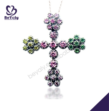 Anime colorful cross bridal jewelry sets cubic zirconia