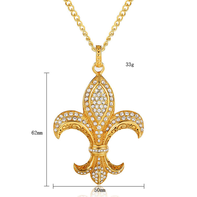 product-Gold Plated Stainless Steel Women Cubic Zirconia Iris Necklace-BEYALY-img-3