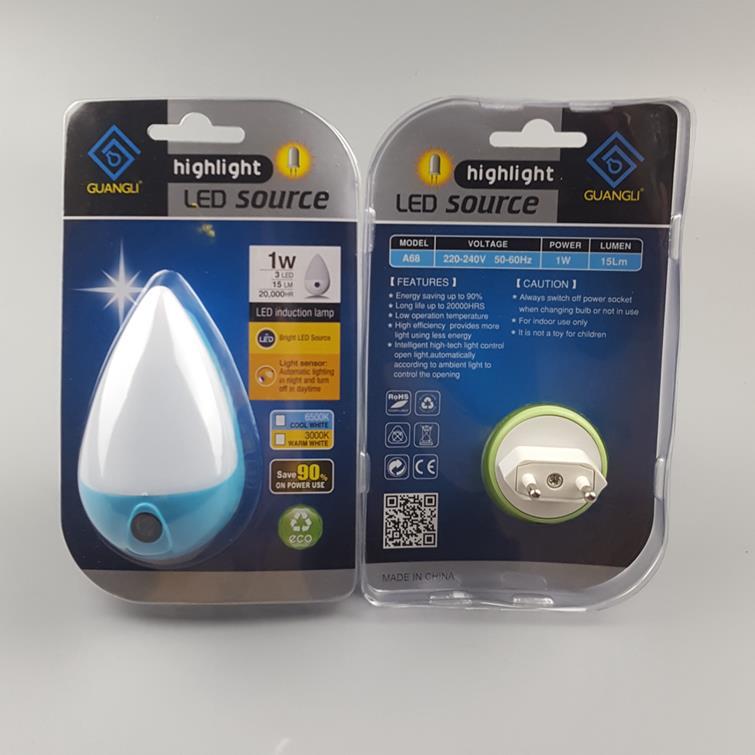 A68 sensor plug inled water drop ABS lamp night light