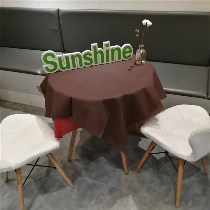 HOT Seller non woven fabric disposable biodegradable printed / colour tablecloth cover use for coffee shop table covers