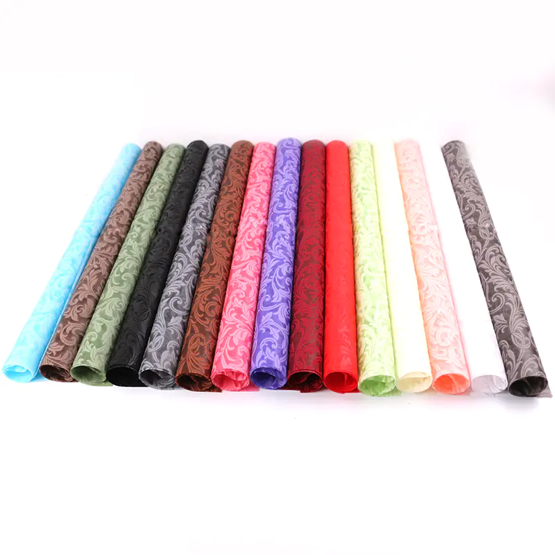 New Design high quality star emboss nonwoven packing sales flower giftwrapping roll pp non-woven fabric