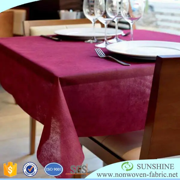 Disposable Waterproof Italy popular top quality tnt polypropylene/PP Nonwoven fabric pre-cut table cloth/buffet